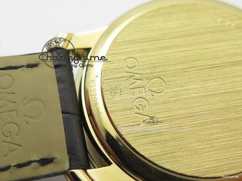 0207 De Ville MK 1:1 Best Edition YG Blue Dial On Black Leather Asian Seagull T1701 (Sec@6) Upgraded 8234